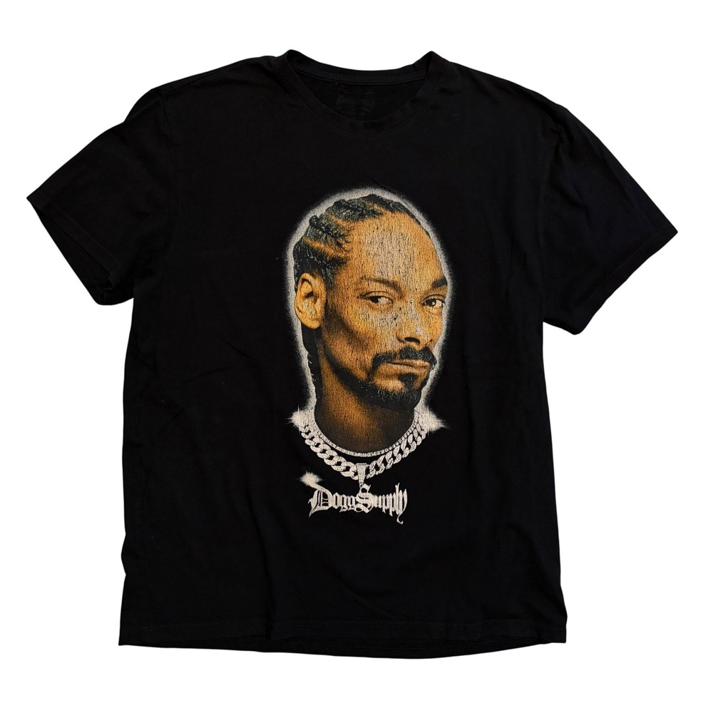 Dogg Supply by Snoop Dogg Mens Graphic T-Shirt Black Portrait Print Large